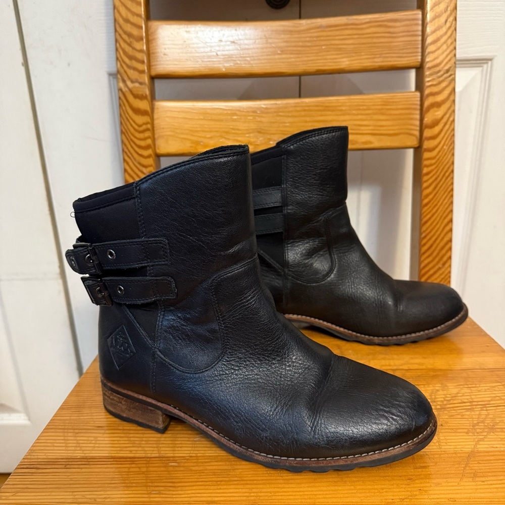 The Original Muck Boot Company Black Leather Waterproof Boots 10